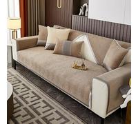 OBASDFD Funda De Sofá Chenilla, Antideslizante, Lavable, Suave, Moderna, Color Liso(Khaki,90 * 160cm/35.4 * 63in)