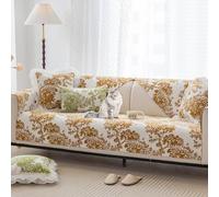 OBASDFD Funda De Sofá Chenilla Jacquard, Antideslizante, Lavable, For Muebles Seccionales(Yellow,Pillow17.7 * 17.7in)