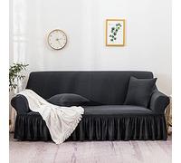 OBASDFD Funda De Sofá con Textura Burbujas 3D Y Volante, Elástica Sin Costuras, For Proteger Los Muebles(I,4 Seater (235-300cm))
