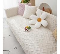 OBASDFD Funda De Sofá Felpa Antideslizante, Lavable Y Suave, For Salas Estar Modernas(Awhite,90 * 180cm/35.4 * 71in)