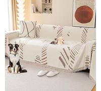 OBASDFD Funda De Sofá Reversible Chenilla con Diseño Antideslizante Y Protector Muebles Doble Cara(Khaki,180 * 230cm/71 * 90.5in)