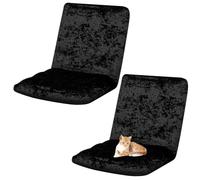 OBASDFD Funda Elástica De Terciopelo For Silla Gaming, Protectora Muebles con Elástico Antideslizante Sillas Suelo Y Sofás(Black,Set of 2)