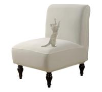 OBASDFD Funda Elástica For Silla Sin Brazos con Borde Elástico, Lavable Y Decorativa(Beige,Set of 1)