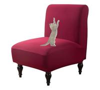 OBASDFD Funda Elástica For Silla Sin Brazos con Borde Elástico, Lavable Y Decorativa(Burgundy,Set of 1)