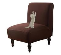 OBASDFD Funda Elástica For Silla Sin Brazos con Borde Elástico, Lavable Y Decorativa(Dark Coffee,Set of 1)