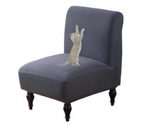 OBASDFD Funda Elástica For Silla Sin Brazos con Borde Elástico, Lavable Y Decorativa(Dark Gray,Set of 1)