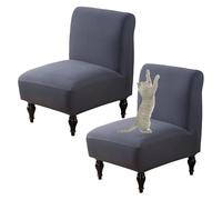 OBASDFD Funda Elástica For Silla Sin Brazos con Borde Elástico, Lavable Y Decorativa(Dark Gray,Set of 2)