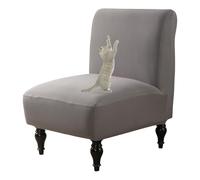 OBASDFD Funda Elástica For Silla Sin Brazos con Borde Elástico, Lavable Y Decorativa(Light Gray,Set of 1)