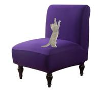 OBASDFD Funda Elástica For Silla Sin Brazos con Borde Elástico, Lavable Y Decorativa(Purple,Set of 1)