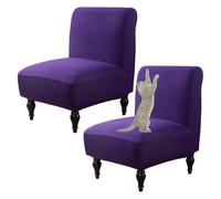 OBASDFD Funda Elástica For Silla Sin Brazos con Borde Elástico, Lavable Y Decorativa(Purple,Set of 2)