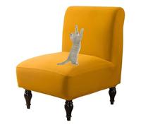 OBASDFD Funda Elástica For Silla Sin Brazos con Borde Elástico, Lavable Y Decorativa(Yellow,Set of 1)