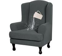 OBASDFD Funda Impermeable For Sillón Orejero, Muy Elástica, Antideslizante Y con Base For Protegerlo(Grey)