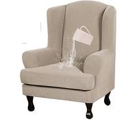 OBASDFD Funda Impermeable For Sillón Orejero, Muy Elástica, Antideslizante Y con Base For Protegerlo(Khaki)