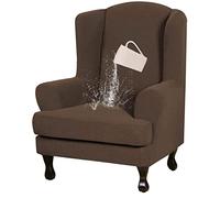 OBASDFD Funda Impermeable For Sillón Orejero, Muy Elástica, Antideslizante Y con Base For Protegerlo(Light Brown)