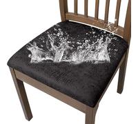 OBASDFD Fundas De Asiento Silla Comedor Cuero Sintético Impermeables - Juego Universales(Black,2 Pack)