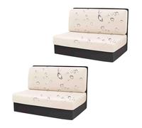 OBASDFD Fundas De Cojín Impermeables For Comedor Autocaravana, Asiento Banco Elásticas Y Lavables(Beige,Set of 2)