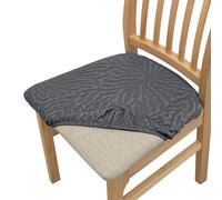 OBASDFD Fundas Elásticas For Sillas De Comedor con Cierre Lazo, Juego Protectores Asiento Extraíbles Y Lavables(Dark Gray,2 Pack)