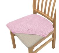 OBASDFD Fundas Elásticas For Sillas De Comedor con Cierre Lazo, Juego Protectores Asiento Extraíbles Y Lavables(Pink,6 Pack)