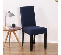OBASDFD Fundas Elásticas For Sillas De Comedor, Juego Protectores Muebles(Navy Blue,4PC)