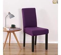 OBASDFD Fundas Elásticas For Sillas De Comedor, Juego Protectores Muebles(Purple,4PC)
