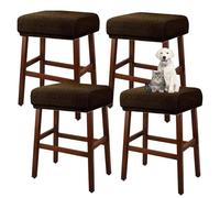 OBASDFD Fundas Elásticas Rectangulares For Taburetes De Bar, Lavables Y For Proteger Muebles Cocina Comedor(Dark Coffee,4 Pack)