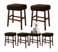 OBASDFD Fundas Elásticas Rectangulares For Taburetes De Bar, Lavables Y For Proteger Muebles Cocina Comedor(Dark Coffee,6 Pack)
