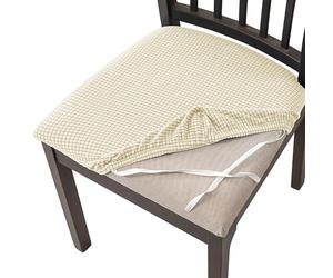 OBASDFD Fundas For Sillas De Comedor Resistentes A Arañazos For Mascotas, Protectores Asiento Antideslizantes Y Lavables(Beige,4 Pieces)