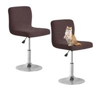 OBASDFD Fundas Reutilizables For Taburetes De Bar con Respaldo, Antideslizantes For Sillas Pub (Juego 2)(Dark Coffee,2 Pack)