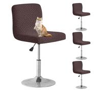 OBASDFD Fundas Reutilizables For Taburetes De Bar con Respaldo, Antideslizantes For Sillas Pub (Juego 2)(Dark Coffee,4 Pack)
