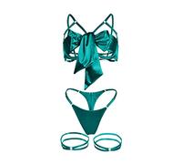 OBASDFD Garter Lingerie for Women Bow Decoration Women's Sets 2026 Underwear Set Lace Bra Bodysuits Harness Upper Body, Mint Green, XL(Mint Green,XL)