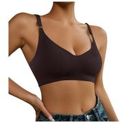 OBASDFD Girls Seamless Bra, Beautiful Back, Comfortable Women's Underwear Without Edges, Red, Brown, XL(Brown,XL)