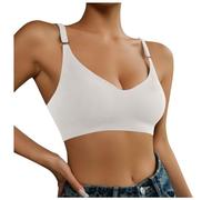 OBASDFD Girls Seamless Bra, Beautiful Back, Comfortable Women's Underwear Without Edges, Red, Gray, L(Beige,L)