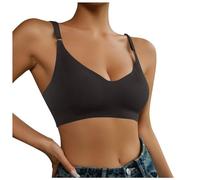OBASDFD Girls Seamless Bra, Beautiful Back, Comfortable Women's Underwear Without Edges, Red, Gray, L(Coffee,S)