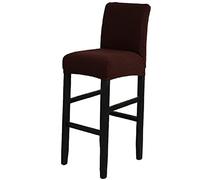 OBASDFD Juego De 2 Fundas For Taburetes, Antideslizantes, Elásticas, Extraíbles Y Lavables, For Bar, Cocina, Cafetería Comedor(Dark Coffee)