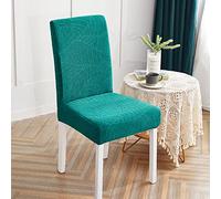 OBASDFD Juego De 6 Fundas Elásticas Impermeables For Sillas Comedor, con Protectores Lavables Y Extraíbles(Dark Green,6PC)