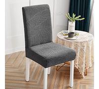 OBASDFD Juego De 6 Fundas Elásticas Impermeables For Sillas Comedor, con Protectores Lavables Y Extraíbles(Dark Grey,2pk)