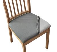 OBASDFD Juego De Fundas Elásticas For Sillas Comedor, Protectoras Asiento Cuero Sintético(Light Gray,2 Pieces)