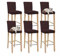 OBASDFD Juego De Fundas For Taburetes Bar con Respaldo, Cuadradas For Sillas Altura Mostrador For Comedor, Pub Y Cocina(Coffee,Set of 6)