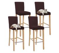 OBASDFD Juego De Fundas For Taburetes Bar con Respaldo, Cuadradas For Sillas Altura Mostrador For Comedor, Pub Y Cocina(Coffee,Set of 4)
