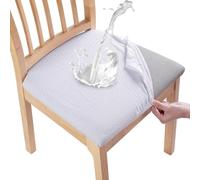 OBASDFD Juego De Fundas Impermeables For Sillas - Protectores Asiento Extraíbles Y Lavables(White,6 Pieces)