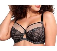OBASDFD Large Size, Cup, Ultra-Thin Lace Bra with Underwire, Big Breasts, Small Underwear Set(85E/UK38DD)