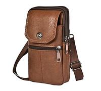 OBASDFD Leather Purses & Handbags For Women, Men's Outdoor Sports Waist Bag & Mobile Phone Shoulder Purse(Brown)