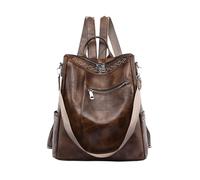 OBASDFD Mochila De Cuero Moda For Mujer: Bolsos, Bandoleras Y Mochilas For Adolescentes(Coffee)