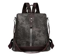 OBASDFD Mochila de lona tela moda for mujer: cuero cómodo, bolso hombro elegante for estudiante(Black)
