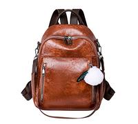 OBASDFD Mochila De Moda For Mujer, Cómoda, Cuero, Pequeña, Transparente, For Estudiantes, Viajes, Homologada For Estadios(Brown)