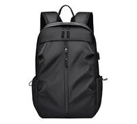OBASDFD Mochila Escolar Impermeable De Nailon Color Liso Con Cremallera For Mujer, Hombre Y Estudiante, Ideal For El Comienzo La Temporada(Black)