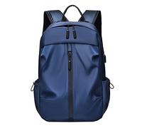 OBASDFD Mochila Escolar Impermeable De Nailon Color Liso Con Cremallera For Mujer, Hombre Y Estudiante, Ideal For El Comienzo La Temporada(Blue)