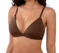 OBASDFD Non-Wired Triangle Bralette Unlined Seamless No Underwire Comfortable Unpadded Everyday Bra, Black, L(White,XL)