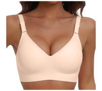 OBASDFD Non-Wired Wireless Push Up Bra with Full Coverage for Women, Seamless Bras with Soft Support, Normal and Large Size, White, 4XL(Beige,3XL)