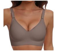 OBASDFD Non-Wired Wireless Push Up Bra with Full Coverage for Women, Seamless Bras with Soft Support, Normal and Large Size, White, 3XL(Coffee,M)